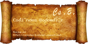 Csöndes Bodomér névjegykártya